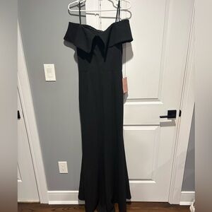 BHLDN Elegant Black Off-Shoulder Dress